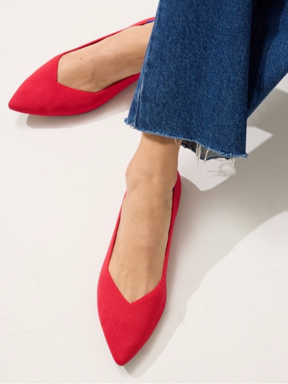 Rothy's The Point Ballet Flat Red Women's Shoe Size 9.5
